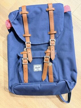 Herschel Supply Company Navy Backpack with Brown Trim